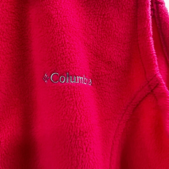 COLUMBIA Vest Womens Small Fleece Full Zip Pink Zipper Pockets - Picture 2 of 10